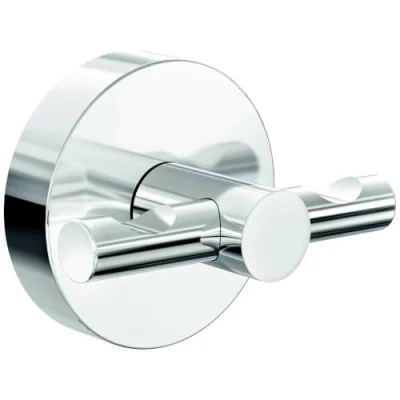 Afbeelding van tesa SMOOZ Handdoekhaak roestvrij staal verchroomd badkamerhaak voor wandmontage zonder boren met kleefoplossing 63 mm x 50