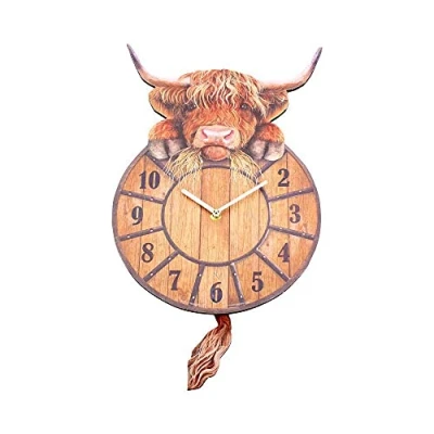 Afbeelding van Nemesis Now Hooglander Stier Wandklok Bruin 36.8cm