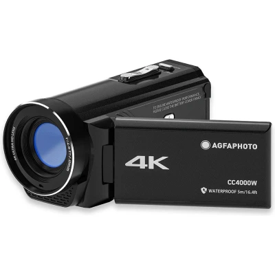 Afbeelding van Agfa Photo Realimove CC4000W Caméscope Étanche 4K avec Écran Tactile 3.0’’, Zoom Numérique 18x, Vidéo 2.7K, 24MP, Télécommande, LED, Batterie Lithium Noir