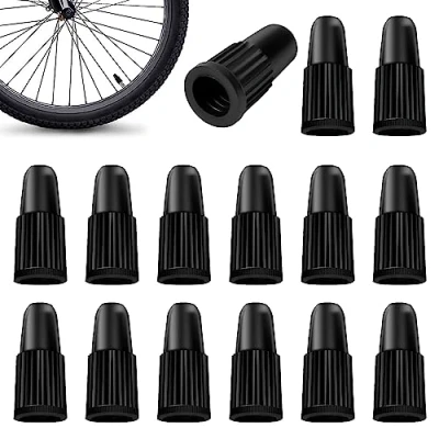 Afbeelding van Presta 15 stuks fietsventieldoppen, zwart, Franse ventieldoppen, luchtventieldoppen voor racefiets, mountainbike