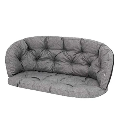 Afbeelding van HOBBYGARDEN Stoelkussen voor rotan stoel, bank, schommelbank, tuin, schommelstoel, rustplaats, 106 x 50 cm, grafiet