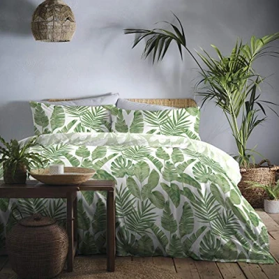 Afbeelding van Dreams &amp; Drapes Tahiti onderhoudsvriendelijk beddengoed 1 verpakking, eenpersoonsbed, groen