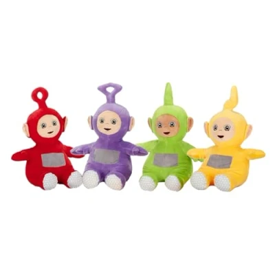 Afbeelding van Teletubbies Set van 4 super zachte pluche dieren in Po vorm, Tinky Winky, Laa Laa, Dipsy dier, 37 cm, officiële licentie (familie editie)