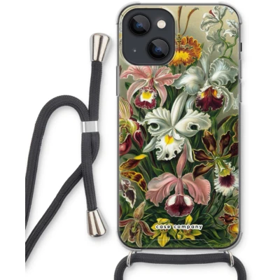 Afbeelding van Case Company® hoesje met Koord geschikt voor iPhone 13 mini Haeckel Orchidae Telefoonhoesje Zwart Extra Bescherming aan alle Kanten en Over de Schermrand