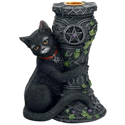 Afbeelding van Nemesis Now Beeld/figuur Midnight Candle holder Zwart