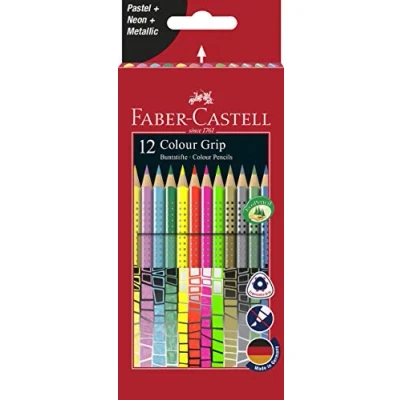 Afbeelding van kleurset Faber Castell GRIP pastel, neon en metallic 12 stuks