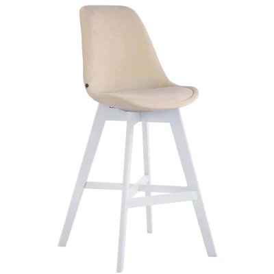 Afbeelding van Barkruk Narvik Velvet Wit Frame Crème