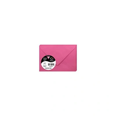 Afbeelding van Clairefontaine 5570C verpakking met 20 enveloppen, rubber, formaat 7,5 x 10 cm, 120 g/m², kleur: roze, fuchsia, uitnodigingen voor evenementen en perfecte pasvorm serie pollen premium papier glad