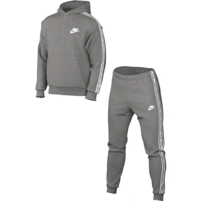 Afbeelding van Nike Sportswear CLUB SUIT Trainingspak, Heren, Maat: Small, Dk grey heather/white