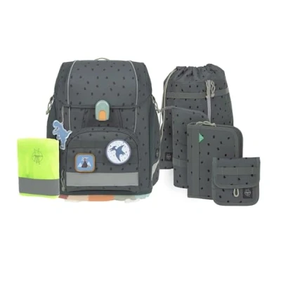 Afbeelding van Lässig Schooltas School Set Boxy Unique Antracita Donkergroen