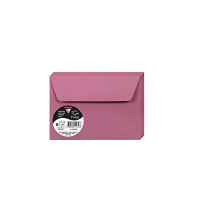 Afbeelding van Clairefontaine 55656C, verpakking met 20 zelfklevende enveloppen, formaat C6 (11,4 x 16,2 cm), 120 g, kleur: hortensia roze, uitnodiging voor evenementen en correspondentie, Pollen serie, premium
