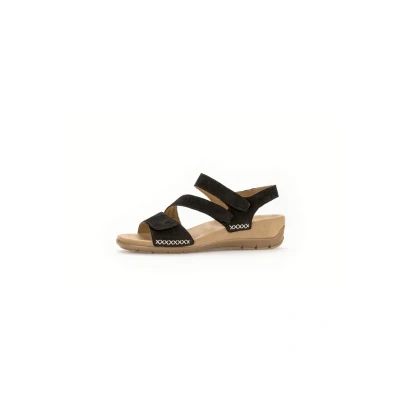 Afbeelding van Gabor Sandalen met sleehak, Dames, Maat: 39, Schwarz Veloursleer