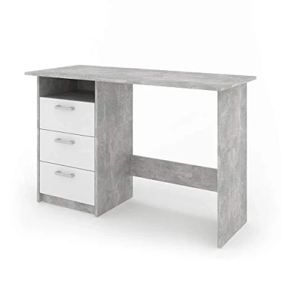 Afbeelding van Vicco Bureau Meiko, Beton/Wit, 120 x 50 cm