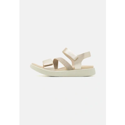 Afbeelding van ECCO Flowt Sandalen, Dames, Maat: 40, Pure white/gold Leer en textiel