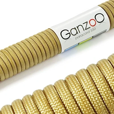 Afbeelding van Ganzoo Universeel survivaltouw van scheurvaste parachute, goud, totale lengte 15 m