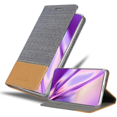 Afbeelding van Cadorabo Hoesje geschikt voor Samsung Galaxy S21 PLUS in LICHTGRIJS BRUIN Beschermhoes met magnetische sluiting, standfunctie en kaartvakje Book Case Cover Etui