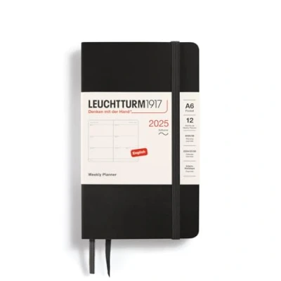 Afbeelding van LEUCHTTURM1917 370680 Zakagenda 2025, A6, softcover, zwart in het Engels