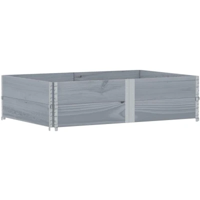 Afbeelding van Plantenbak 150x100 cm massief grenenhout grijs