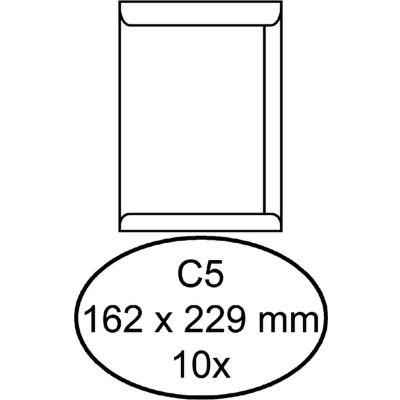 Afbeelding van Envelop Hermes akte C5 162x229mm zelfklevend wit 10stuks