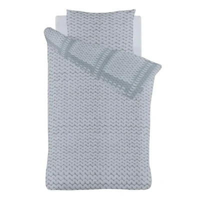 Afbeelding van iSeng Reverse Knit Dekbedovertrek Eenpersoons 140x200/220 cm Grijs