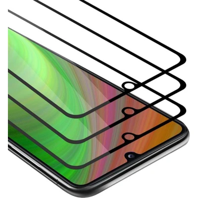 Afbeelding van Cadorabo 3x Screenprotector geschikt voor Samsung Galaxy A31 Volledig scherm pantserfolie Beschermfolie in TRANSPARANT met ZWART Getemperd (Tempered) Display beschermend glas 9H hardheid 3D Touch