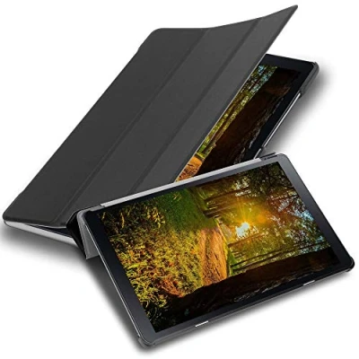 Afbeelding van Cadorabo Tablet Hoesje geschikt voor Samsung Galaxy Tab A (10.5 inch) in SATIJN ZWART Ultra dun beschermend geval met automatische Wake Up en Stand functie Book Case Cover Etui