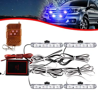 Afbeelding van KaiDengZhe 4 x leds, in 1, stroboscoop, waarschuwing, DC 12 V, noodlicht, knipperlicht, draadloos, groot licht, extern licht voor vrachtwagen, aanhanger,