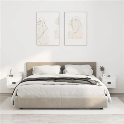 Afbeelding van vidaXL Nachtkastjes 2 st wandgemonteerd 41,5x36x28 cm hoogglans wit