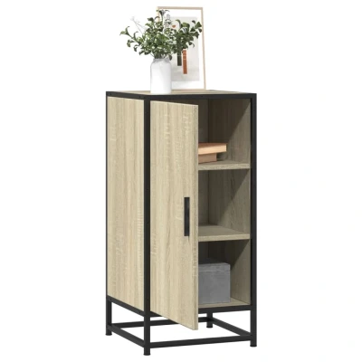 Afbeelding van vidaXL Dressoir 35,5x35x76 cm bewerkt hout en metaal sonoma eikenkleur