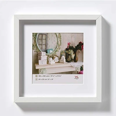 Image de cadre photo walther design blanc 20 x cm avec passe partout, Stockholm en bois EA222W