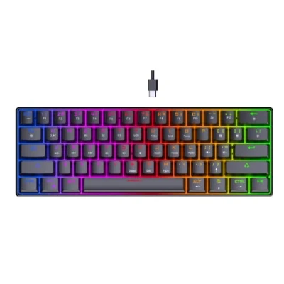 Afbeelding van PREYON Brown All Claw Gateron Hot Swap Draadloos Toetsenbord QWERTY RGB Zwart
