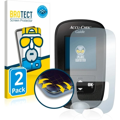 Afbeelding van BROTECT Screenprotector voor Accu Chek Guide Folie Beschermfolie matte volledig dekking (2 Stuks)