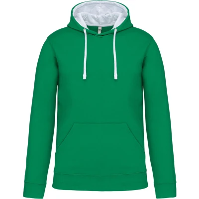 Afbeelding van Kariban Hooded sweater met contrasterde capuchon K446 Light Kelly Green / White