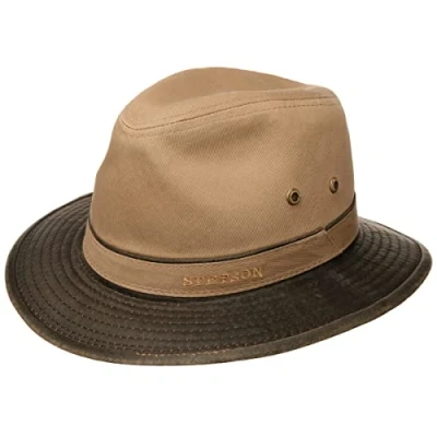 Afbeelding van Stetson Drasco Stoffen Hoed Heren vissershoed kreukelbare hengelaar met paspelrand voor Zomer/Winter, donkerbeige, 58 59