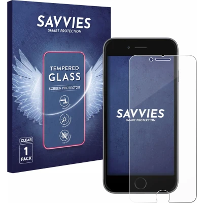 Afbeelding van Savvies Gehard glazen schermbeschermer (1 Stuk, Apple iPhone 6s), Smartphone beschermfolie, Transparant
