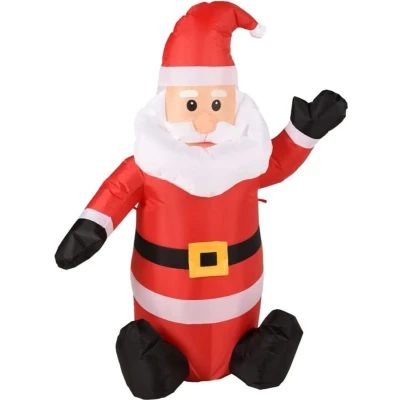 Afbeelding van Opblaasbare kerstman 120 centimeter (LED, Binnen/Buiten)