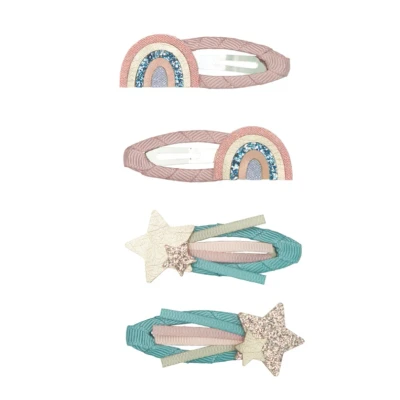 Afbeelding van Mimi &amp; lula haarclipjes over the rainbow gold 4st