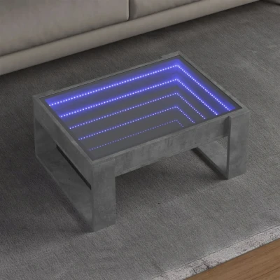 Afbeelding van vidaXL Salontafel met Infinity LED 70x53x30 cm betongrijs