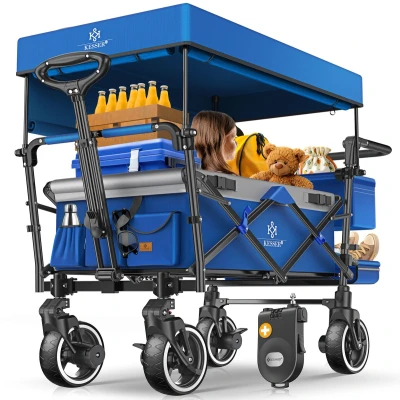 Afbeelding van KESSER® Bolderkar GTS 9100 opvouwbaar met Dak tot 80 kg draagvermogen Grijs