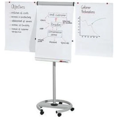 Afbeelding van Franken Flipchart Mobil Deluxe (b x h) 67 cm 95 Lichtgrijs Incl. opbergbakje, Afwisbaar, In hoogte verstelbaar, Beschrijfbaar, Magneetband,