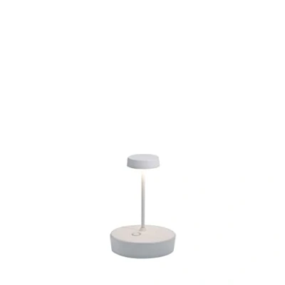 Afbeelding van Zafferano Swap Mini Tafellamp Oplaadbare Buitenlamp Wit IP65 Spatwaterdicht Bureaulamp Snoerloos Dimbare LED Lamp Tuinlamp met Draadloos Oplaadstation 14,8 cm x Ø 10cm
