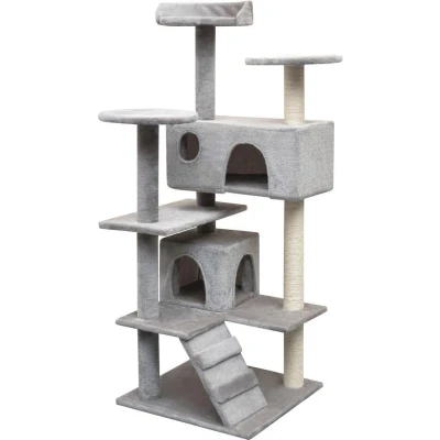 Afbeelding van vidaXL Kattenkrabpaal met sisal krabpalen 125 cm grijs