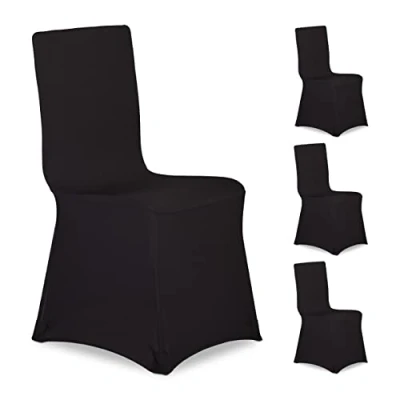 Afbeelding van Relaxdays stoelhoezen 4 stuks stoelhoes universeel stoelhoezenset meubelhoes stoel zwart