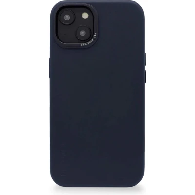 Afbeelding van DECODED Back Cover iPhone 14 Plus Hoogwaardig Europees Leer Hoesje met Metalen Knoppen Magnetische Technologie van Apple Donker Blauw