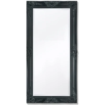 Afbeelding van Wandspiegel Barok 100 x 50 cm zwart