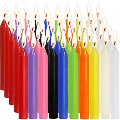 Afbeelding van SaiXuan Verschillende kaarsen, 100 kleuren, kleine dripless voor chimes, magie, congregatie, kaarslicht, rituals, feestelijke decoraties (10 kleuren) 10 cm hoog