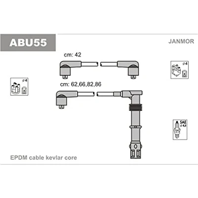 Afbeelding van JANMOR ABU55 Bougiekabelset SEAT: Ibiza 2