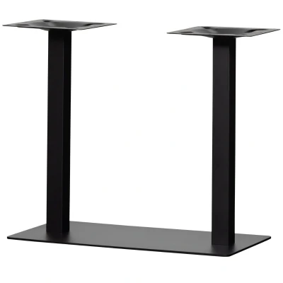 Afbeelding van Bistro dubbele vierkant buisvoet metaal 72x80x40 cm zwart
