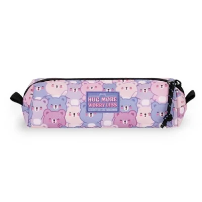 Afbeelding van Legami Étui My Pencil Case, Teddy Bear, fermeture à glissière, en plastique recyclé, résistant, spacieux, pratique, pour école, bureau, 22 x 6 cm, lilas, Contemporain