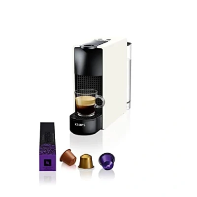 Image de Krups Nespresso Essenza Mini, Machine à Cagé Nespresso, Manuel Cafetière 0,6 L, Facile utiliser, Bouton pression, Fonction chauffage rapide, Blanc, XN110110